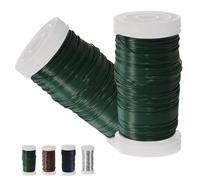 2 Roll Green Floral Wire, 0.35mm×55m, Jewellery & Garden Paddle Wire for Craft & Wreath Binding