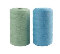 2 Roll Macrame Cord 1mm x 700m, Natural Garden Twine Macrame Rope, Cotton Rope Craft String for Projects, Wall Hanging, Plant Hangers (Light Green&Blue)