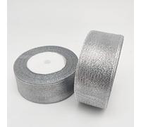 2 Roll Metallic Silver Organza Ribbon - 40mm X 22 Meters,Decorative Ribbon for Gift Wrapping, Card Making, Crafts and Scrapbooking