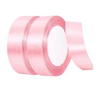 2 Roll Pink Ribbon 20mmx22 Meters Satin Ribbons for Crafting Solid Color Gift Ribbon for Gift Wrapping, Wedding, Floral Bows, Birthday Decoration