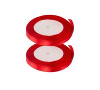 2 Roll Red Satin Gift Ribbon, 1cm Width, Durable Fabric for Crafting, Balloon Decorations, Hair Accessories, Wedding & Christmas Wrapping