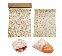 2 Roll Reusable Beeswax Wrap 10'' x 39'' Food Wrap Beeswax Paper Beeswax Food Wrappers Cotton Bread Sandwich Wrapper for Kitchen Storage Gifts