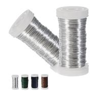 2 Roll Silver Floral Wire - 0.35mm×55m, Flexible Wire for Christmas Wreaths, Jewellery & Garden Binding