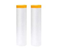 2 Roller Self-Adhesive Painting Drop Film,Plastic Dust Sheet Roll,Dust-Proof Pretaped Masking Film Drop Cloth for Furniture/Cabinet/Cabinet/Automotive Painting Covering (1.1 X 20 M)