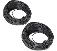 2 Rolls 1.5mm Black Plastic Coated Garden Wire - 18M Durable Twisty Ties for Plant Support, Tree Stabilization & Gardening Projects