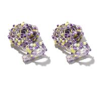 2 Rolls 1 Yard*1.2cm Rhinestone Diamond Ribbons with Round Clay Pieces Light Purple Self Adhesive Rhinestone Strips,Bling Stickers Wrap Crystal Roll for Glitter DIY