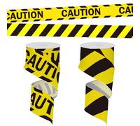2 Rolls 10 Yards Caution Wired Edge Ribbons, 2.5inch Caution Tape Ribbons Yellow and Black Striped Ribbon Caution Fabric Ribbon for Gift Wrapping DIY Danger Hazardous Areas Decorations