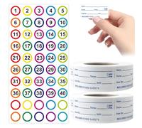 2 Rolls 1000 PCS Freezer Labels, Removable Food Labels, 1x2 Inch Easy Peel Sticky Labels, Waterproof Food Labels Stickers for Festive Kitchen Jars, Food Storage Containers and Meal Preparation