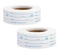 2 Rolls 1000 Pieces Removable Food Stickers，1 x 2 Inch Freezer Labels Easy Peel Off, Kitchen for Containers, Date Labels for Food Organisation