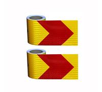 2 Rolls 10M X 10Cm Reflective Safety Stickers for Truck Car Waterproof Barrier Tape with Warning Sign