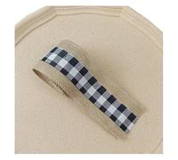 2 Rolls 12 m Juteband Sackleinenrolle 6 cm Breit Leinenband Geschenkband Dekoband Jute Bänder Natürliche Vintage Bastelband Weihnachtband für DIY Handwerk Hochzeit Party Mitte Schwarz-Weiß Kariert