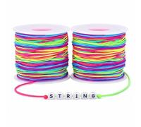 2 Rolls 1mm Stretchy Elastic String, 50m/Roll Colorful Elastic Cord for Bracelet Making, Jewelry Making, Beading, Necklaces, DIY Crafts