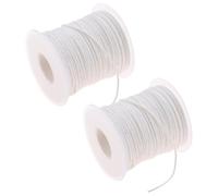 2 Rolls 2 mm 24 Ply Braided Candle Wick Roll White Candle Wick Spool Cotton Yarn Embroidery Thread DIY Candle Making Supplies for Crafts