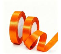 2 Rolls 20mm Orange Satin Ribbon for Gift Wrapping, 22m Thin Fabric Craft Ribbon for Balloons,Crafting,Hair,Bouquets,Wedding, Car,Presents,Cake,Christmas Party Decorations