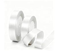 2 Rolls 20mm White Satin Ribbon for Gift Wrapping, 22m Thin Fabric Craft Ribbon for Balloons,Crafting,Hair,Bouquets,Wedding, Car,Presents,Cake,Christmas Party Decorations