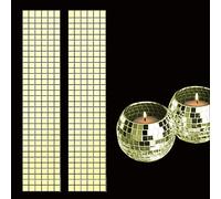 2 Rolls-3200pcs DIY Glass Tiles Decorations Making Gold Mirrors Mosaic Disco Ball Self-Adhesive Real Square Glass Mirror Tiles Sticker for Craft,5mm by 5mm