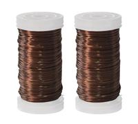 2 Rolls 55m Brown Florists Wire Reel, 0.35 mm Jewellery & Christmas Wreath Wire for Craft & Garden Binding