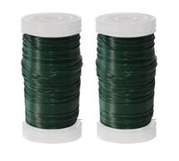 2 Rolls 55m Green Florists Wire Reel, 0.35 mm, Jewellley/DIY Craft Wire