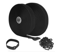 2 Rolls 5m x 2cm Adjustable Cable Straps,with 50 Buckles,Reusable Cable Ties,Free Cut Length,Hook and Loop Straps,Hook and Loop securing Strap for Cable Tidy,Wire Management, Cord Organiser