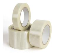2 Rolls | 75mm x 50m Strong Reinforced Cross Weave Tape | Heavy Duty Tape