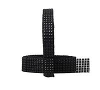2 Rolls Acrylic Black Rhinestone Diamond Ribbons,4 Row &6 Row 9m Halloween Rhinestone Mesh Ribbon Diamonte Strip Bling Home Accessories for Cakes Toppers Arts Crafts Funeral Wedding Party Decoration
