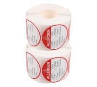 2 Rolls Allergen Warning Stickers for Food Packaging, 1.5 Inch round Labels | Writable Paper Finish, Highly Legible Printing, for Point of Sale Use in Grocery Stores, White