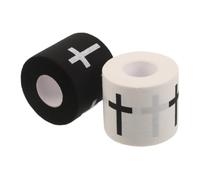 2 Rolls Athletic Tape 5cm Cotton Cloth Cross Pattern | Elastic, Breathable Wrap with Broad Coverage, for Training and Matches, Printed Texture, Athletes Use