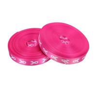 2 Rolls Breast Cancer Awareness Polyester Gift Wrapping Ribbon 10mm