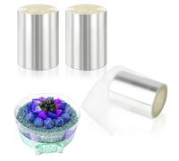 2 Rolls Cake Collar 2.4 Inch 11yd Cake Collar Acetate Roll Clear Acetate Sheets Baking Crafts Cake Wrapping Edge Decorating Professional Plastic Sheet Cake Strips Transparent Mousse Cake Supplies