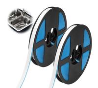 2 Rolls Ceramic Tile Mildewproof Gap Tape, 6m Self-Adhesive Waterproof Bath Sealant Strip, Bathroom Sealant Tape, Tile Edging Trim Caulk Strip for Sealing and Decorating Wall Corners, Ceilings(White)