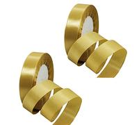 2 Rolls Champagne Gold Satin Ribbon 20mm x 22M for Gift Wrapping, Crafting, Cake Decoration, Hair Bows, Christmas, Wedding Car - Double Sided Thick Fabric
