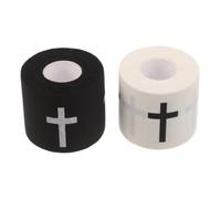 2 Rolls Christian Athletic Tape 5cm Cotton Cloth Sports Wrap | Printed Cross Pattern, Secure Fit and Broad Coverage, for Basketball and Football Knees or Elbows