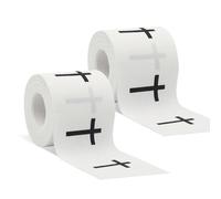 2 Rolls Christian Athletic Tape with Cross, 2 in x 23 Ft Self Adhesive Bandage Wrap, Cotton Athletic Sport Tape for Wrist, Baseball, Soccer, Gymnastics Injuries (White)