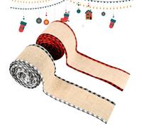 2 Rolls Christmas Ribbon with Pride Border, Merry Christmas Ribbon 2.5 Inch | Holiday Tree Wreath, Garland, Crafts, Bouquet, Birthday