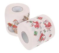 2 Rolls Christmas Toilet Roll Paper Season Printed Design | Smooth Assorted Colour Sheets, No Fragrance or Pigment, Fits Standard Holders, Suitable for Hands and Skin in Guest Bathrooms
