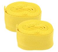 2 Rolls Cotton Boxing Hand Wraps for Muay Thai Hand Support Yellow | Breathable, Machine Washable, Knuckle Protection, Training Use, Wrist Support, Sold as Pair