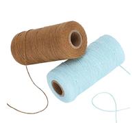 2 Rolls Cotton Warp Yarn, 0.04in Warping Thread Cotton String Wrapping Twine Home Decor for Weaving Carpet Rug Blankets(250m)