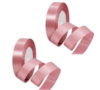 2 Rolls Dark Pink Satin Ribbon 20mm for Gift Wrapping, Crafting, Cake Decoration, Hair Bows, Christmas, Wedding Car - Double Sided, Thick Fabric, 22M Length