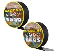 2 Rolls Deck Joist Tape, 1.97 inch x 50ft Waterproof Deck Joist Flashing Tape Butyl Joist Tape Rim Joist Tape for Repairing Seal Protect Deck Joists, Beams Wood (Black)