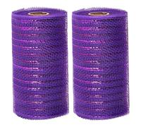 2 Rolls Deco Mesh Ribbon, 6 Inch x 30 Feet Each Roll Purple Mesh Ribbon for Christmas Wreaths, Tree Decorations, Garland and Holiday Crafts