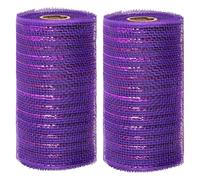 2 Rolls Deco Mesh Ribbon 6 Inch x 30 Feet Each Roll, Purple Mesh Ribbon for Christmas Wreaths Tree Decorations Garland and Holiday Crafts, for Wreaths