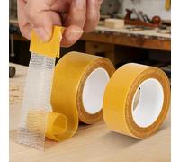 2 Rolls Double Sided Fabric Tape Heavy Duty, 50mmx14m Universal High Tack Strong Clear Mesh Carpet Tape, Waterproof Removable Double Sided Adhesive Strips for Wall Floor Carpet Mat Craft (50mm Wide)