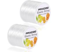 2 Rolls Elastic String for Bracelets, Stretch Magic Elastic String Bead Cord Jewelry Thread for Bracelet, Necklaces, Clay Beads, Pony Beads (White)