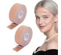 2 Rolls Face Lifting Tape Skin Colours, Face Tape Lifting Face, 2.5 cm x 5 m Facelifting Face Tape Against Wrinkles for Firming and Firming the Skin (Skin Colour)