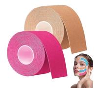 2 Rolls Face Tape for Wrinkles, Anti-Wrinkle Tape, Face Lifting Tape, Kinesiology Tape face Wrinkles, Cotton Breathable Facial Patches, Wrinkle Patch Tape for Face and Neck, 2cm*500cm