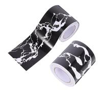 2 Rolls Flexible Stick on Skirting Board Marble Trim Black PVC