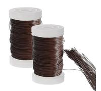 2 Rolls Floral Wire Flower Arranging Accessories 0.35mm Brown,Florists Thin Wire for Jewellery Making Craft Wire DIY Jewelry Crochet Christmas Wires,Flower Bouquets, Crafts Wreath Making Supplies