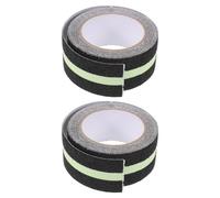 2 Rolls Glow in Dark Non Skid Step Tape for Stair Edges | PVC Sanded Surface, Self Adhesive Grip, for Tiles, Platforms, Commercial Buildings