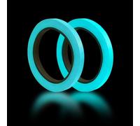 2 Rolls Glow in Dark Tape, 10m Fluorescent Adhesive Tapes Warning Tape, Luminous Photoluminescent Roll Safety Egress Markers Stairs, Walls, Steps, Exit Sign. Glowing Pro Theatre Stage Floor (Blue）