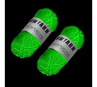 2 Rolls Glow in The Dark Yarn, DIY Chunky Yarn Super Bundle Yarn for Hand Knitting, Thick Light Yarn for Crochet, Neon Green Yarn Lime Green Sewing for Beginners Art Crafts Party Decorations